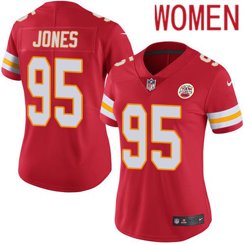 Women Kansas City Chiefs 95 Chris Jones Nike Red Vapor Limited NFL Jersey